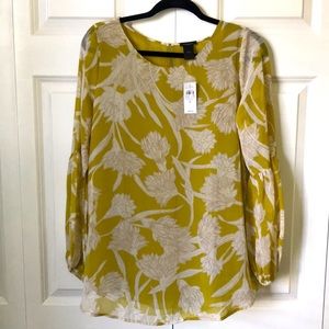 ANN TAYLOR SHEER BLOUSE W/SELF-LINING